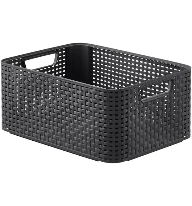 The Container Store Curver Medium Basketweave Bin
