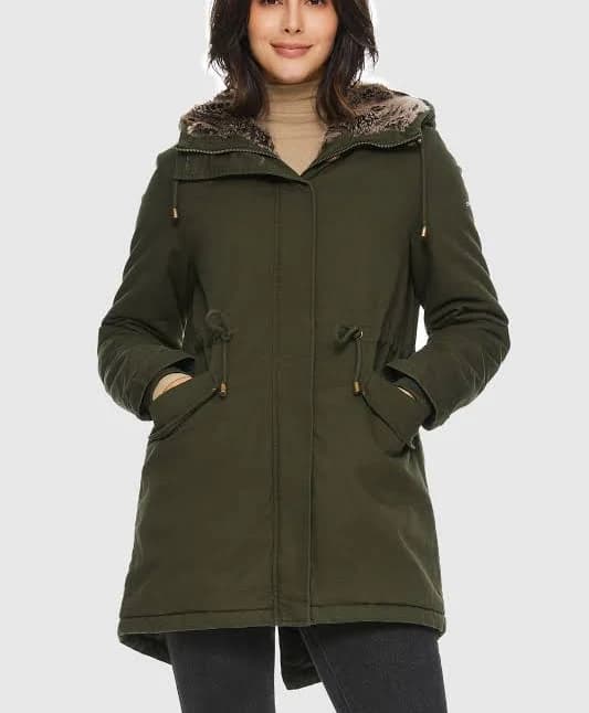 Orolay Women's Faux Fur Lined Military Fleece Parka