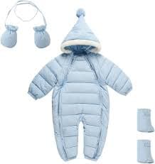 Amazon.com: Mud Kingdom 3 Piece Blue Jumpsuit Baby Boys Girls Romper Hooded Matching Gloves and Shoes Zipper Overall 6-12 Months: Clothing, Shoes & Jewelry