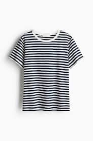 Cotton T-shirt - White/Striped - Ladies | H&M SG