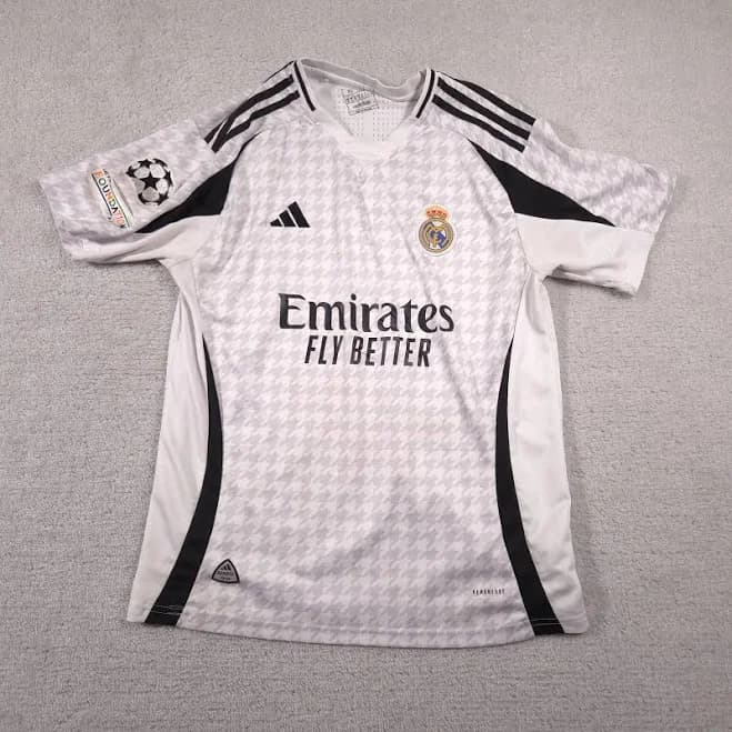 Real Madrid Jersey Mens Xl Ucl Patch Soccer Emirates Fly Better Adidas