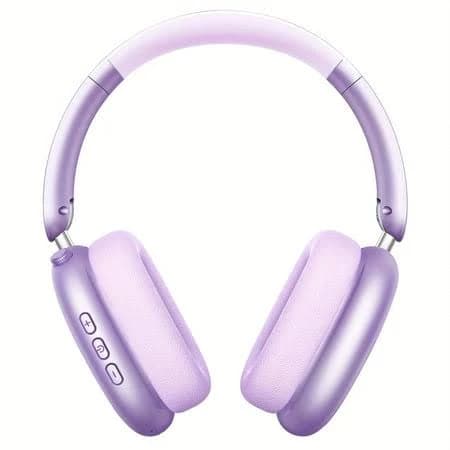 Over Ear Wireless Headphones Noise Canceling Hi-Res Audio, 48H Playtime, Foldable, Breathable Soft Earpads, Purple