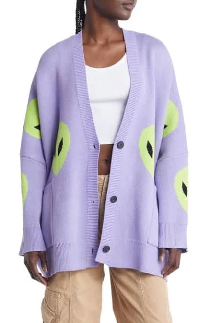 Dressed in Lala Women's Boxy Oversize Cardigan