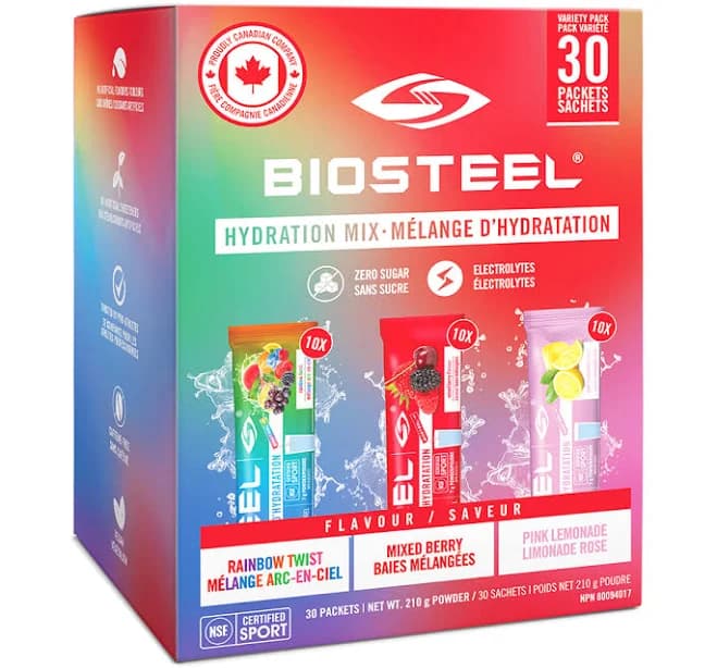 Hydration Mix Variety Pack 30 Packets Rainbow Twist Mixed Berry Pink Lemonade