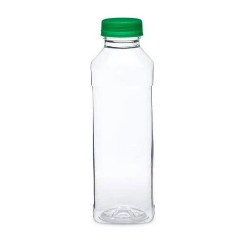 Clear PET Plastic Square Bottles with Label Panel