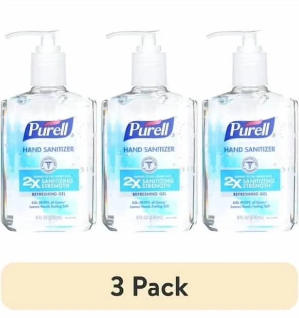 (3 pack) Purell Advanced Hand Sanitizer Refreshing Gel, 8 oz Pump Bottle (Adult)