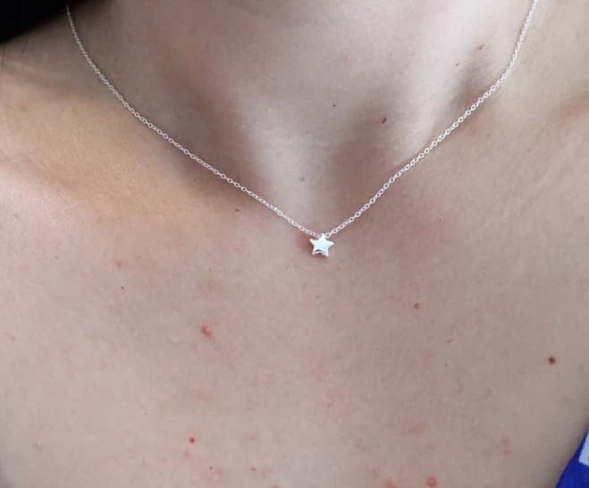 Tiny Star Charm Sterling Silver Necklace