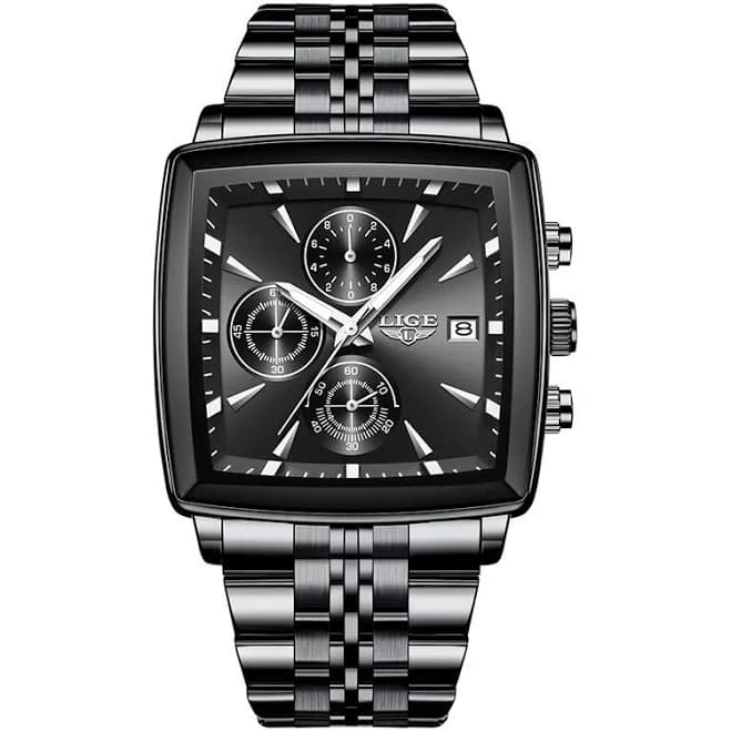 Men’s Luxury Square Dial Stainless Steel Business Watch – Chrono