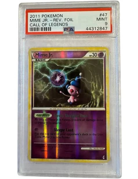 Psa Mint 9 - Mime Jr. 2011 Call Of Legends Reverse Holo Foil Card -