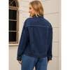 INSPIRE CHIC Women's Button Down Long Sleeve Oversized Denim Jacket Dark Blue Medium : Target