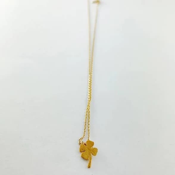4 Leaf Clover Skinny Gold Necklace