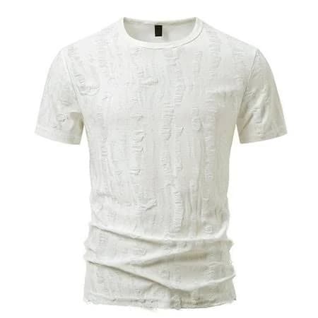 Men's Distressed Crewneck Short Sleeve T-Shirt