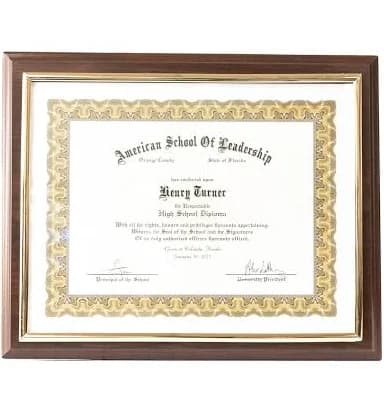Gold Frame Certificate Plaque