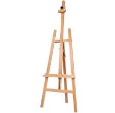 A Frame Wooden Art Easel Stand Adjustable Height Floor Easel for Painting Holds Canvas up to 43 Inch Natural