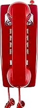 Traditional Red Wall Phones for Landline Mechanical Ringing, Classic 2554 Wall Telephone Ringing Indicator, Retro Wall Phone Hearing Aid, Old Wall Mount Phone for Home,School, Backup Telephone
