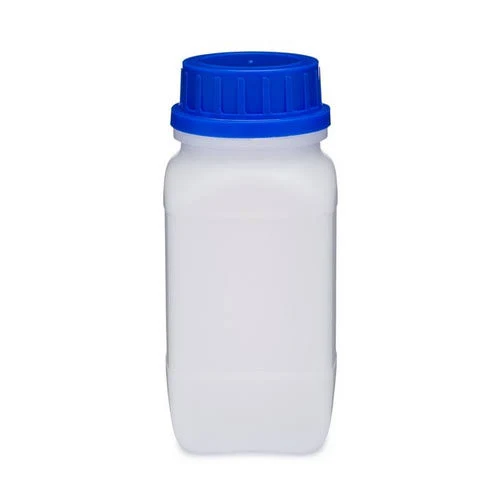 17oz Natural HDPE Plastic Kautex Wide Mouth UN-Rated Leakproof Bottles (Blue Tamper-Evident Cap) - Natural UN Compliant HDPE Plastic - High Density