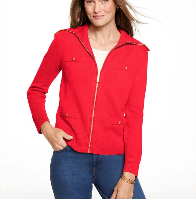 Women's Talbots Plus Full-Zip Cardigan Sweater