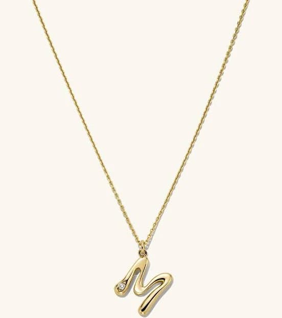Mejuri Organic Dôme Liquid Letter Pendant Necklace 18k Gold Vermeil