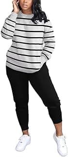 Two Piece Outfits For Women Casual Long Sleeve Sweatsuits Jogger Tracksuits Lounge Sets With Pockets