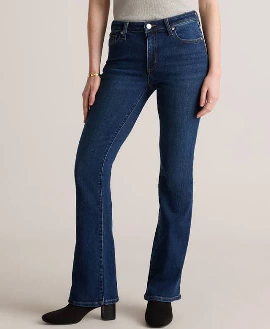 Quince Women's Luna Stretch Flare Jeans in Organic Cotton
