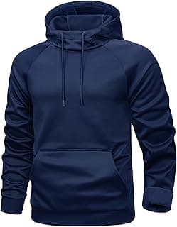 Mens Hoodies Fleece Lined Casual Athletic Sweatshirts Pullover with Kangaroo Pocket