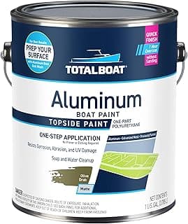 TotalBoat Aluminum Boat Paint for Canoes, Bass Boats, Dinghies, Duck Boats, Jon Boats and Pontoons (Olive Drab, Gallon)