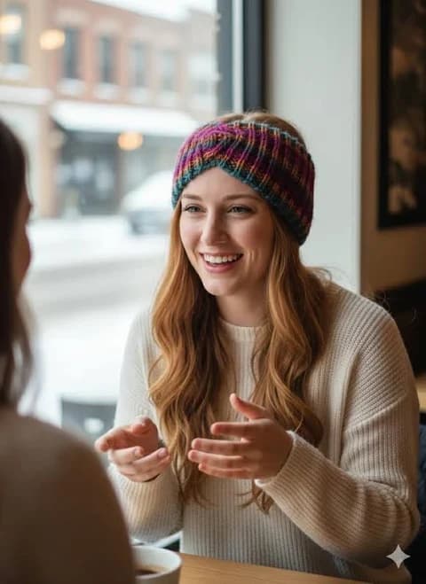 Hand-Knitted Ribbed Headband