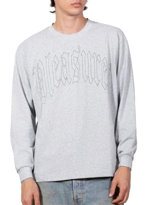 PLEASURES Men's Twitch Embroidered Long Sleeve T-Shirt