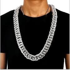 Homxi Men's Chain Necklace,Mens Chain Necklaces 26mm Necklace Chains 36 inches Curb Chain Chunky Chain Necklace Stainless Steel Silver Chain | Amazon.com