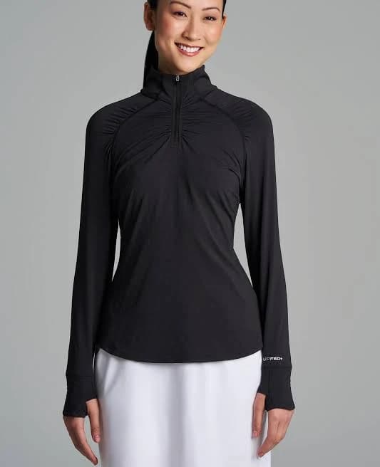 Women's suntect by coolibar Golf Quarter-Zip Sun Shirt Diamond Jacquard