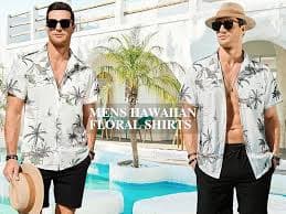 Amazon.com: Comdecevis Hawaiian Shirt for Men Short Sleeve Button Down Casual Summer Beach Floral Shirts Palm Print Tropical Vacation Aloha Shirt US38 S : Clothing, Shoes & Jewelry