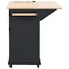 WarmieHomy Kitchen Cart with Power Outlet, Open Storage and Wine Rack, 5-Wheels, with Adjustable Storage for Home, Black HD0015 - The Home Depot