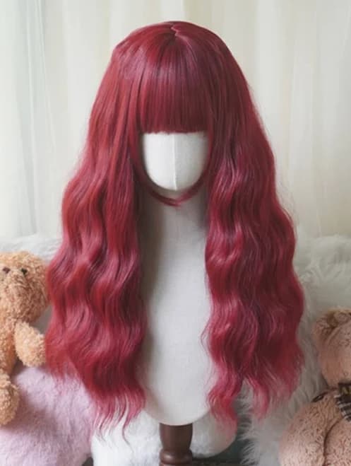 Long Wavy Wig with Full Bangs