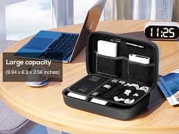ProCase Travel Electronic Accessories Organizer, Case for MacBook Power Adapter Apple Magic Mouse 2 Apple Pencil USB Flash Disk SD Card iPhone iPad Chargers -Black : Amazon.sg: Electronics