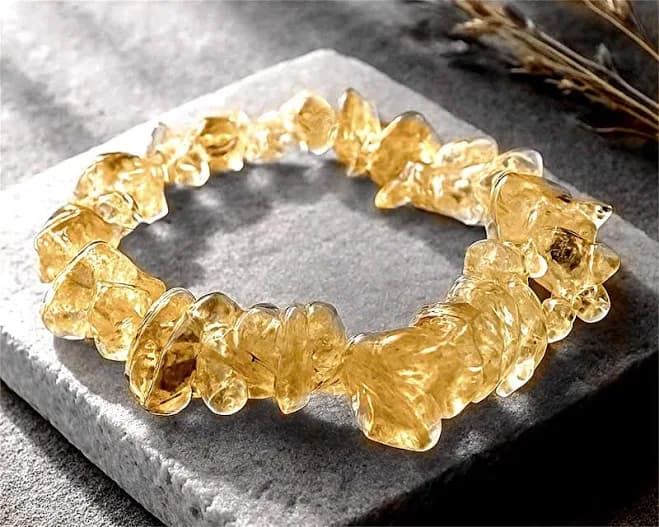 Citrine Freeform Chip Stretch Bracelet