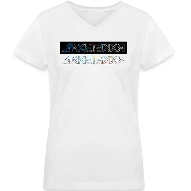 Graffiti Double Logo V-Neck T-Shirt