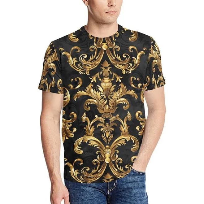 Luxury Golden Print Crewneck Tshirt