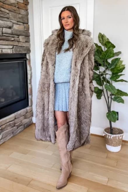 Cozy Feeling Faux Fur Long Coat