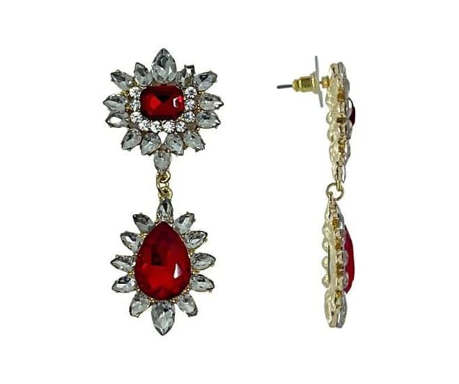 Off Park Collection Siam Crystal Drop Earrings