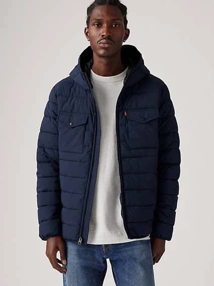 Levi's Men's Hooded 2 Chest Pocket Puffer Jacket
