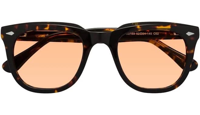Light Tortoise Thick Acetate Square Tinted Sunglasses Sunwear Lenses