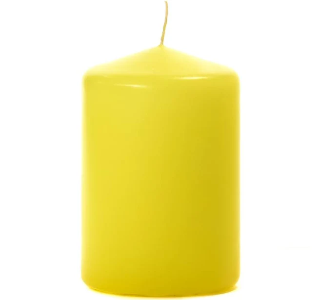 Yellow Unscented Pillar Candles
