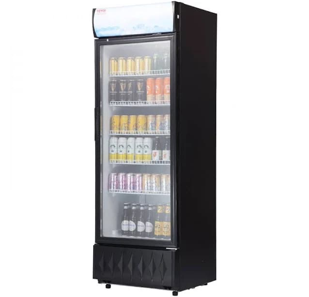Commercial Merchandiser Refrigerator, 12.2 Cu.Ft / 345L Beverage Refrigerator Cooler Merchandiser, Glass Door Display Refrigerator Upright Fridge with