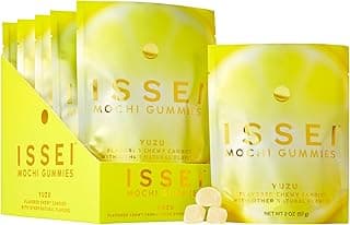 ISSEI Mochi Gummies | Dye-Free Candy with Colors from Natural Sources | Gelatin-Free | Plant-Based | Non-GMO | Real Sugar | Award-Winning Japanese Candy (2oz (Pack of 6), Yuzu)