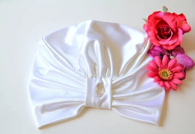 Mademoisellemermaid Satin Turban with Jewels