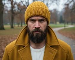 Customizable Beanie Gray Slouchy Beanie Warm Baggy Hat Wool Mens Beanie Big Head Winter Hat Handknit Hat - Etsy