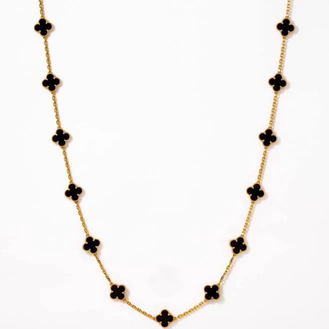 Van Cleef & Arpels Alhambra Black Onyx 34" Necklace (Yellow Gold)