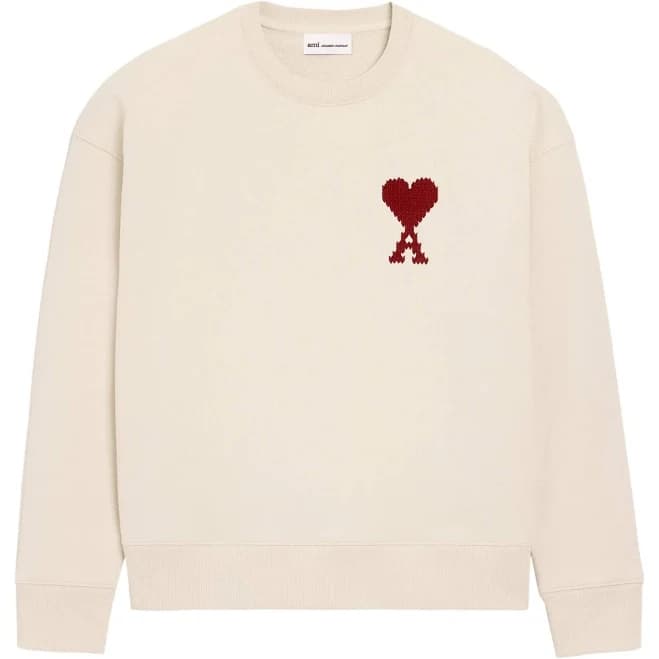 Heart Embroidered Minimal Pullover Sweatshirt