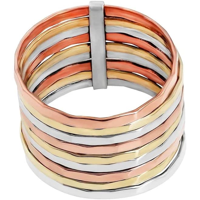 Hammered Sterling Silver Multi Band Ring