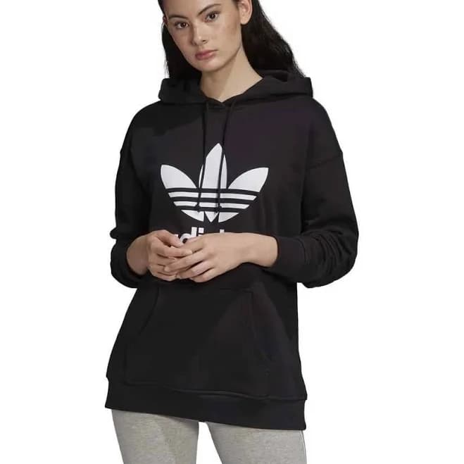 Adidas Originals Trefoil Hoodie Black 38 Woman